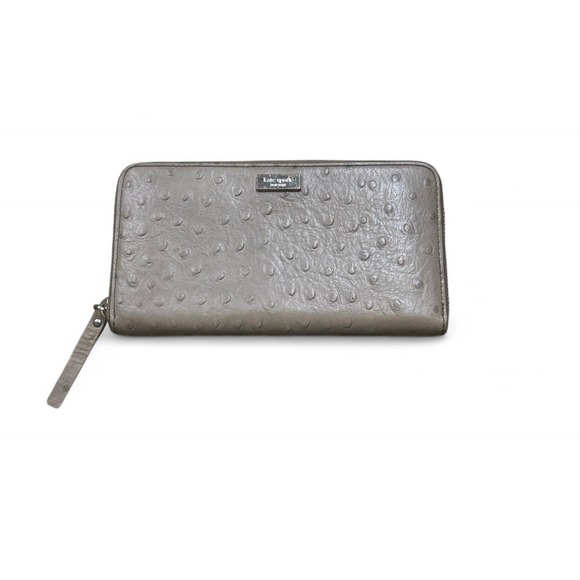 Kate Spade New York Ostrich Embossed Leather Zip Around Wallet‎ - Picture 1 of 8